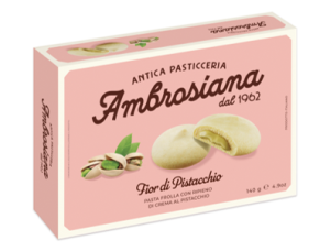 Kruche ciastka z kremem pistacjowym 140g AMBROSIANA